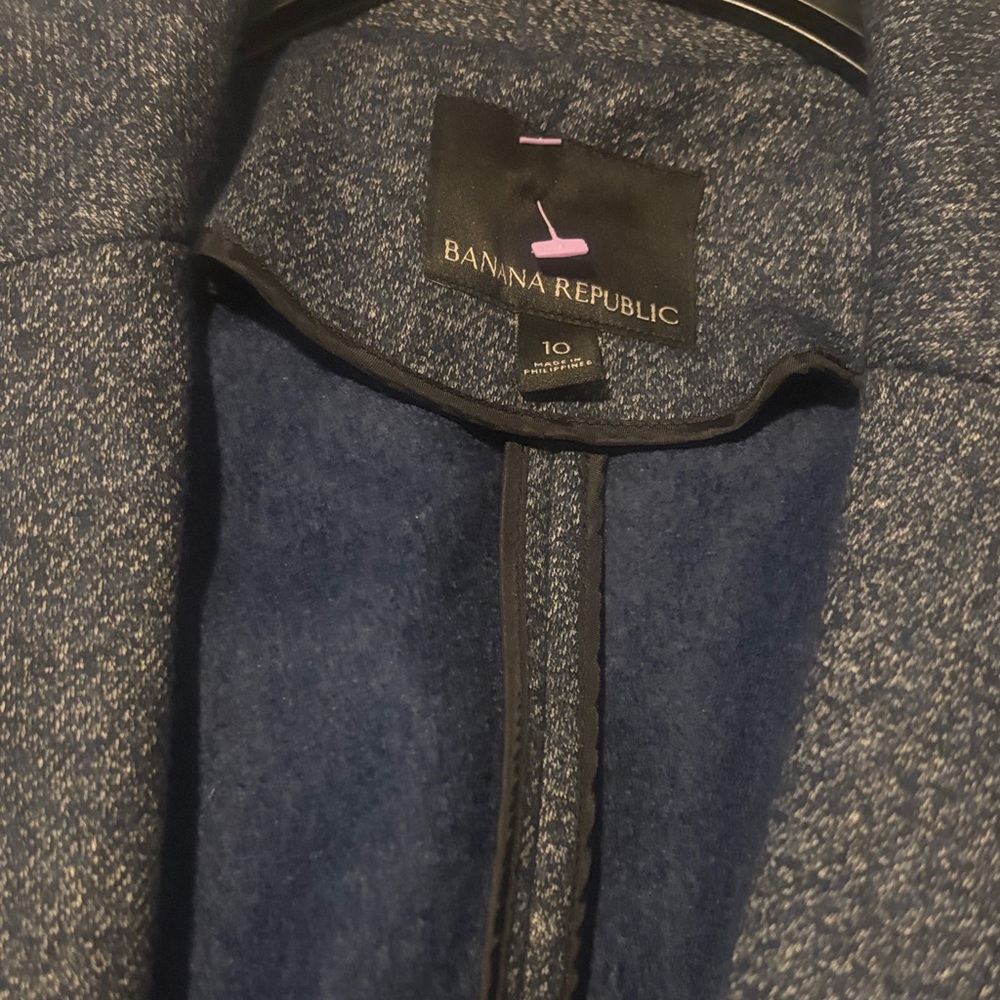 Banana Republic Navy Textured Blazer